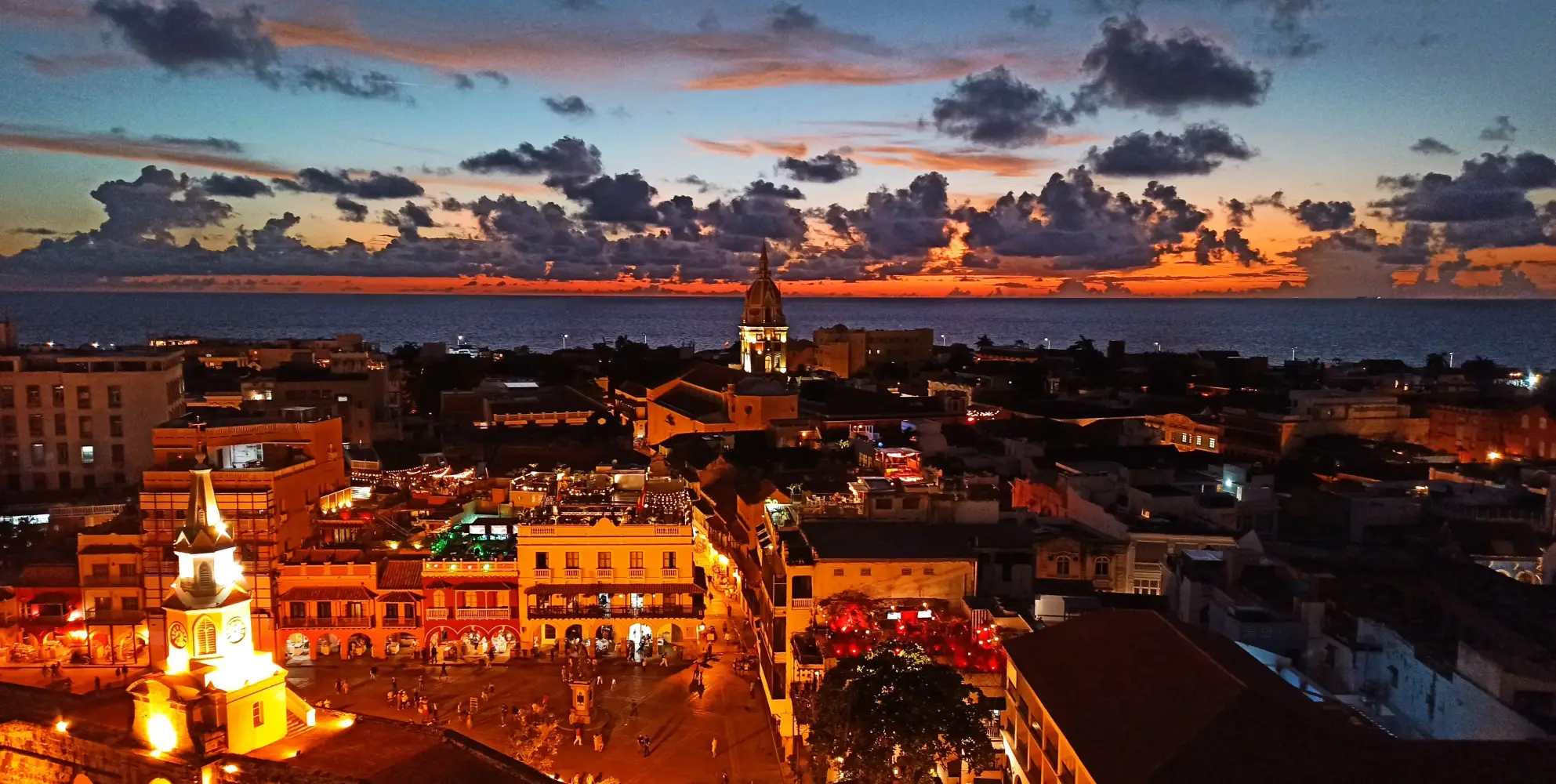 Centro histórico de Cartagena al atardecer
